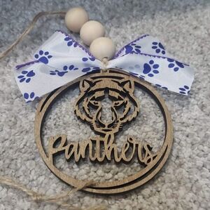 Panthers laser engraved car charm/Christmas ornament